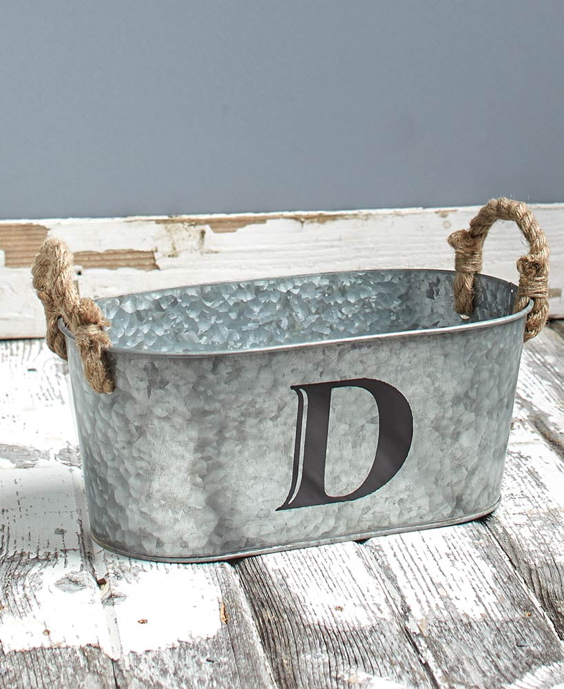 Galvanized Monogram Bucket D