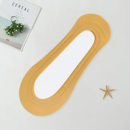 

Ocuuer Solid Color Ice Silk Thin Invisible Short Socks Women Boat Socks (Yellow)