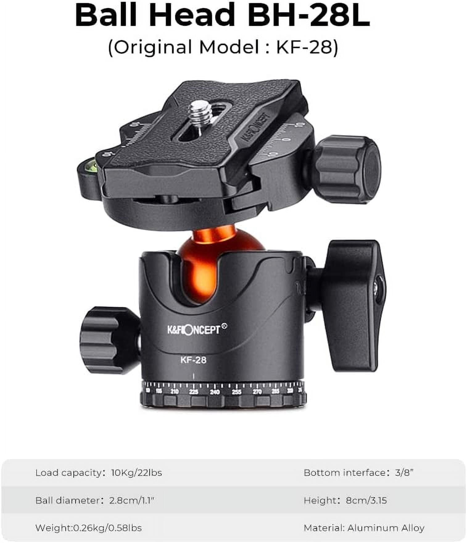 K&F CONCEPT 68" Carbon Fiber Camera Tripod,Compact Tripods with Metal Ball Head,Quick Release Plate,Detachable Monopod 10KG Load for DSLR Cellphone Tripods