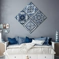 thumbnail image 4 of Bedroom Decor Canvas Wall Art Flower Pattern Prints Bathroom Abstract Pictures Modern Navy Framed Wall Decor Artwork for Walls Hang for Bedroom 4 Pieces Wall Decoration Size 14x14 Each Panel, 4 of 6