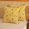 thumbnail image 2 of Summer Bee Pillow Covers 18x18 Inch Set of 2, Yellow Honeycomb Bee Decorations Throw Pillows Spring Outdoor Pillowcase Linen Bee Kind Decor Farmhouse Summer Cushion Case for Couch Home Sofa, 2 of 5