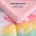 thumbnail image 5 of Sleep Zone Twin Kids Bedding Comforter Set, 5 Piece Girl Cute Durable Children Bed in a Bag, Starry Unicorn, 5 of 8