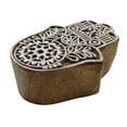 thumbnail image 1 of Floral Wood Block Art Decorative Handcarved Wooden Textile Stamp Printing Block, 1 of 3