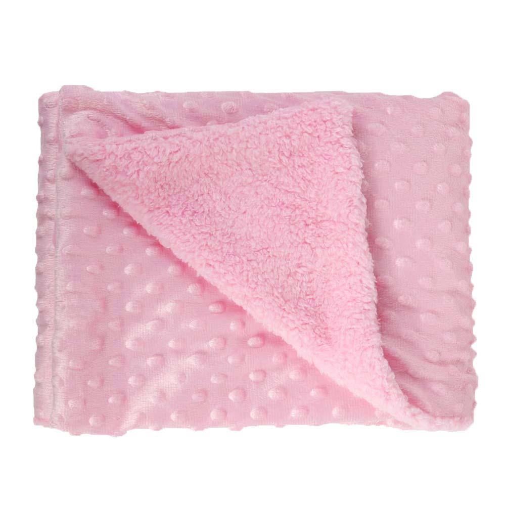 Pink L&6 Newborn Baby Blanket Fleece Stroller Cover Quilt Swaddling Bedding 