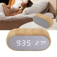 thumbnail image 1 of Reloj Despertador De Madera, Reloj De Control De Voz Digital De Temperatura Decoración Del Hogar Que Brilla Intensamente Para El Dormitorio, 1 of 7