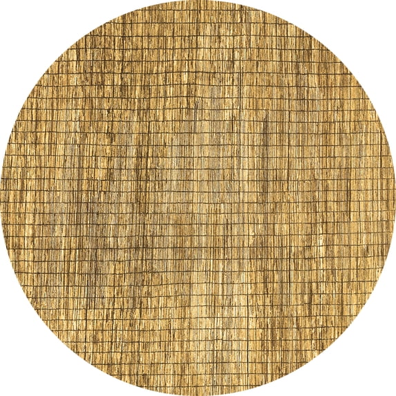 Ahgly Company Indoor Round Abstract Brown Modern Area Rugs, 6' Round