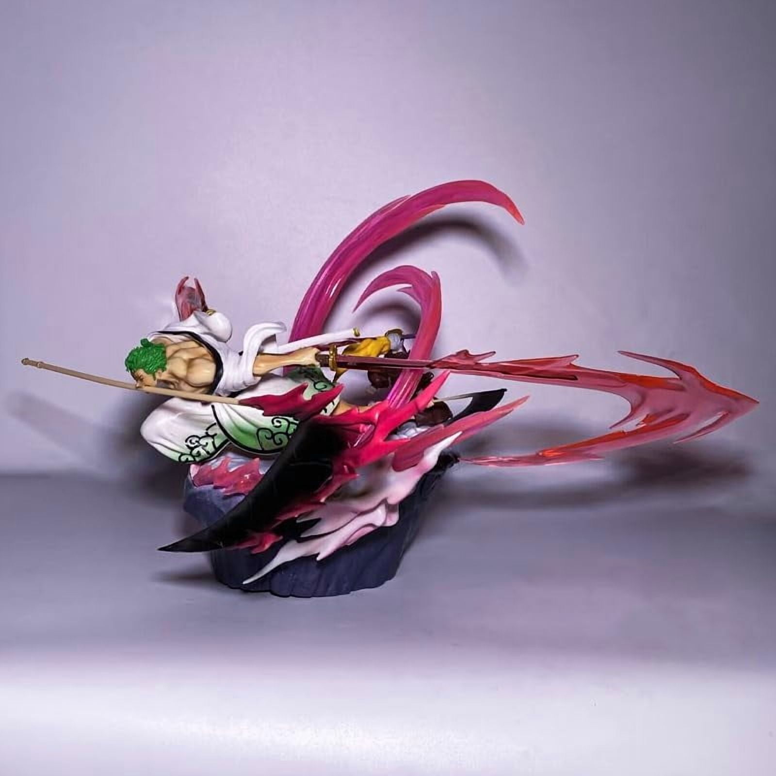 Zoro Figure Battling Killer Three Swords Zoro Anime Figures 24cm/9.4inch Handmade PVC Anime Game Character Model Statue Collectible Craft Gift