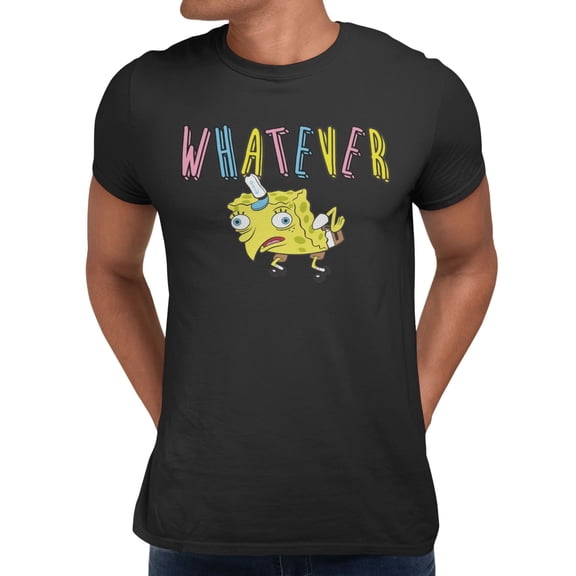 SpongeBob SquarePants Whatever Funny Men's T-Shirt (Black, S-XXXL)