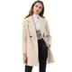 thumbnail image 1 of Abrigos de invierno raglán cruzados con solapa con muesca para mujer Blanco crema S, 1 of 7