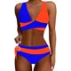 thumbnail image 1 of MKLEKYY Trajes De Baño Women High Waisted Bikini Sets Swimsuits Color Block Two Piece Drawstring Bathing Suit, 1 of 6