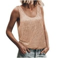 thumbnail image 2 of Delliss Women's Sleeveless Tank Sequin Vest U Neck Fashion Top S-XL, 2 of 8