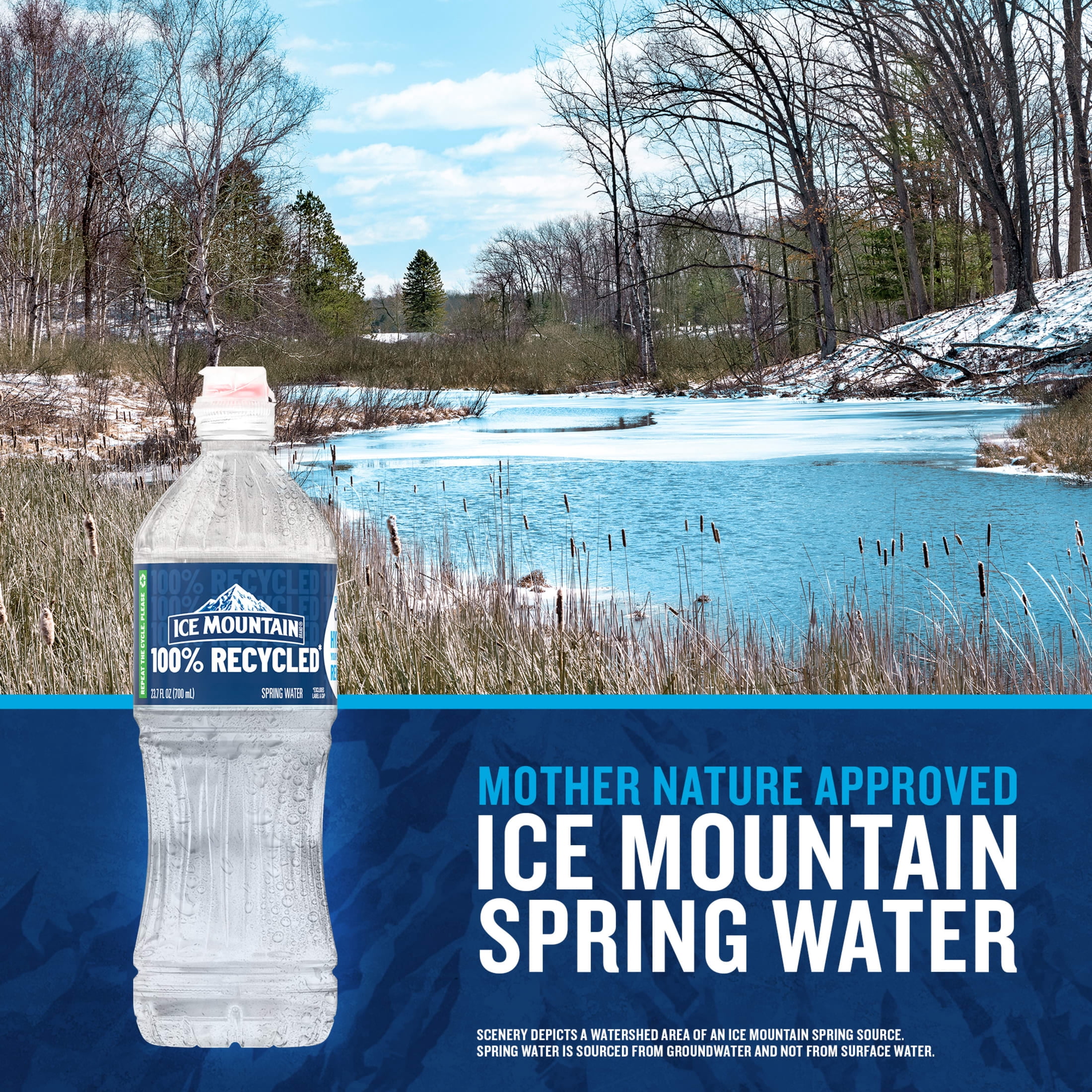 Ice Mountain Spring Water, 23.7 Fl Oz, 6-Pack Plastic Bottles