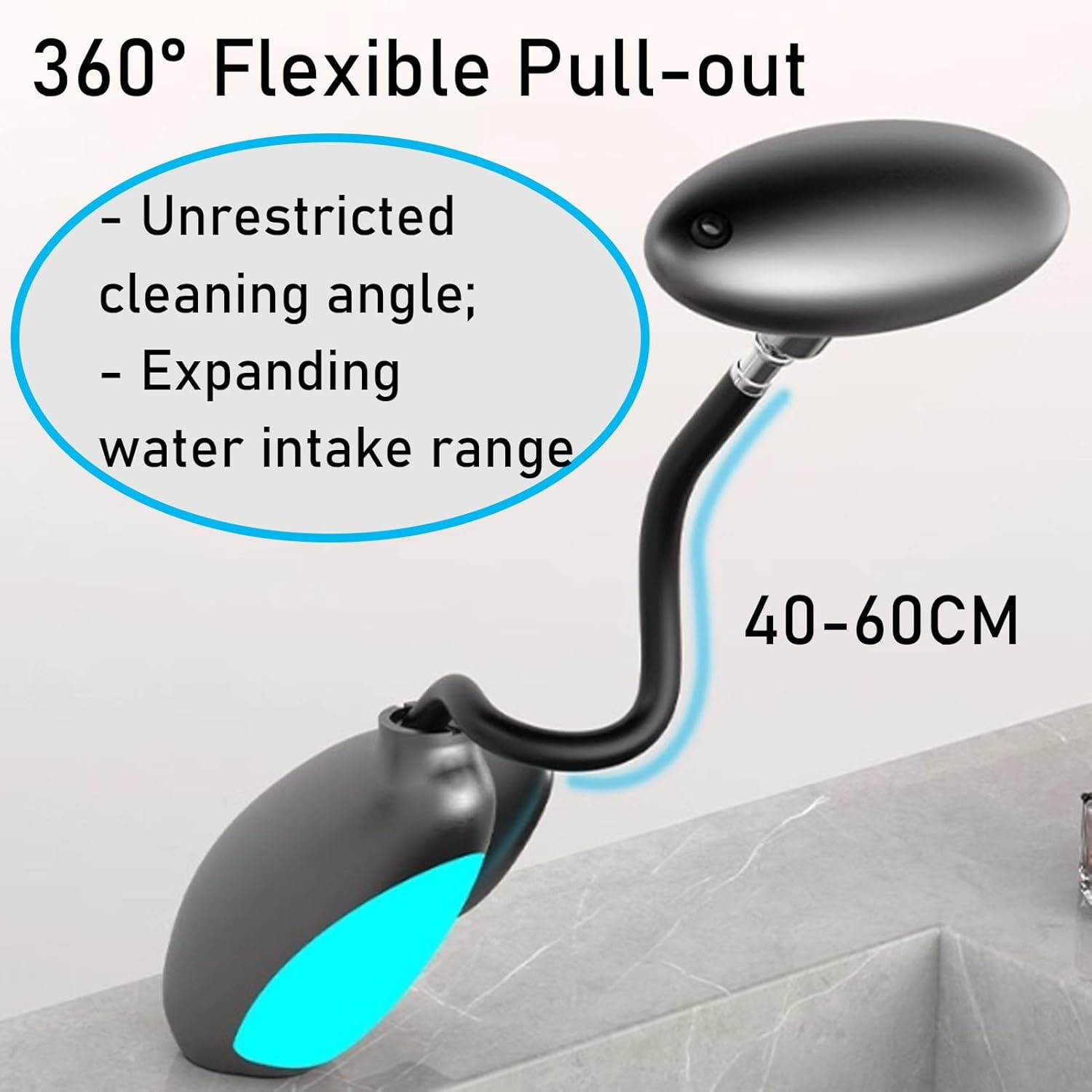 360° Rotating Pull-Out Washbasin Faucet with 4 Water Flow Modes & LED Light, Bathroom Vanity Faucet with Pull Out Sprayer, Smart led Bathroom Faucet, Dual Control of Hot and Cold