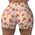 thumbnail image 2 of Lsque 70s Mushroom Pattern High Waisted Biker Shorts for Women-Tummy Control Fitness Athletic Workout Running Yoga Gym Shorts,Moisture-Wicking-Large, 2 of 9