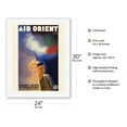 thumbnail image 2 of Air Orient - Service Weekly to Europe - East Asia (Orient) - Far East (Extrême-Orient) - Vintage Airline Travel Poster by Paul Colin c.1933 - Fine Art Rolled Canvas Print 20in x 26in, 2 of 4