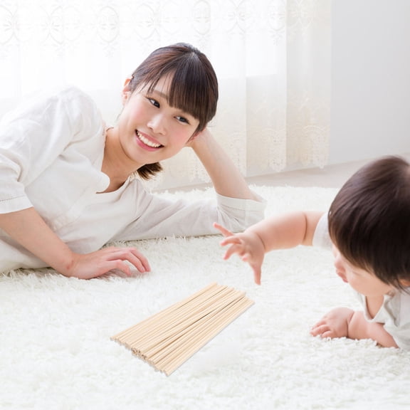 SOPOTUTU Wooden Rhythm Sticks Set, 50 Pieces Cylindrical Percussion Instruments for Kids and Adults