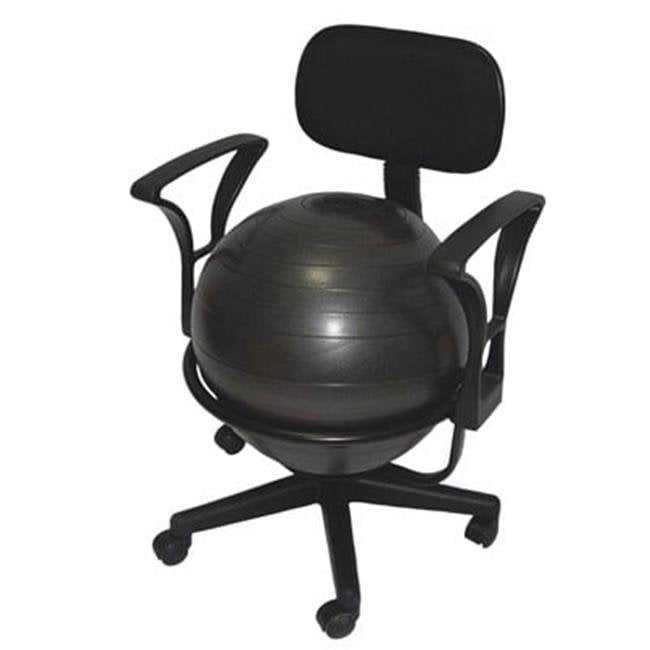 CanDo metal mobile ball stabilizer chair with arms with BLUE ball 