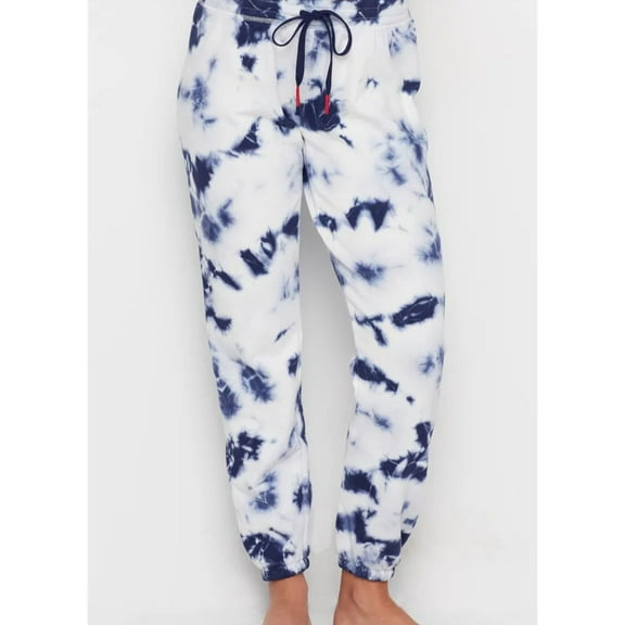 P.J. Salvage Womens Tye-Dyed Pajama Jogger Pants, Blue, Small