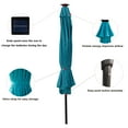 thumbnail image 5 of C-Hopetree 9 ft Half Round Outdoor Patio Market Wall Umbrella with Solar LED Lights and Tilt, Aqua Blue, 5 of 8