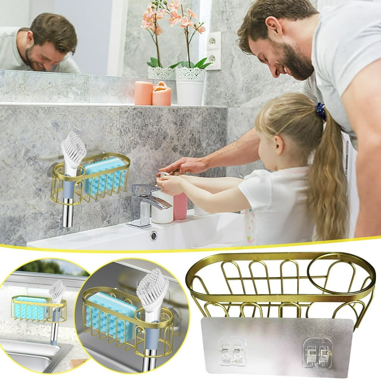 Gold sponge holder for sink sale