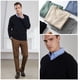 thumbnail image 2 of Men's Cashmere Cotton Blend Warm Pullovers Sweater V Neck Knit Winter New Tops Male Wool Knitwear Jumpers, 2 of 5