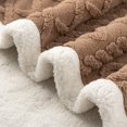 thumbnail image 3 of Mellowdy Jacquard Shaggy Weft Knitted Blanket (Brown, 60x80 inches) - Reversible Sherpa Twin/Full Blanket, 3 of 7