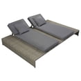 thumbnail image 2 of vidaXL Powder Coated Steel Adjustable Backrests and Waterproof Double Sun Lounger - Set of 5 Gray, 2 of 6
