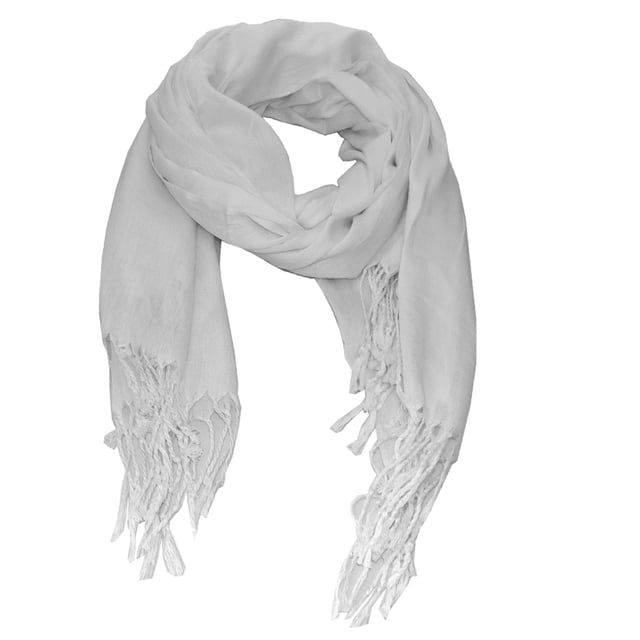 Pashmina larga fina Chal agradable y ligero Mascada elegantes de colores y para cualquier época del año Blanco CHIC-FANTASY Bufanda para el cuello