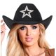 thumbnail image 1 of Sombrero vaquero de fieltro Fedora Western para mujer y hombre negro Bawnhaw, 1 of 6