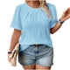 thumbnail image 2 of Xuyuer Womens T Shirts Short Sleeve Summer Tops Pleated T Shirt Casual Blouses Spring Clothes Beach Vacation 2025, 2 of 6