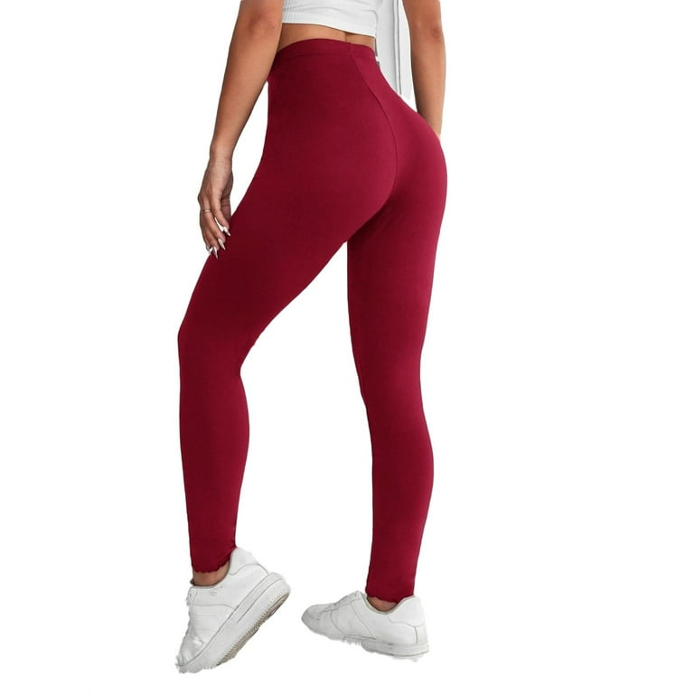 Burgundy cheap leggings walmart