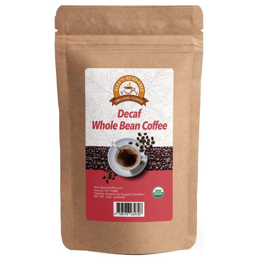 Alex's AcidFree Organic Coffee Whole Bean Decaf (12oz) Size 1 Bag