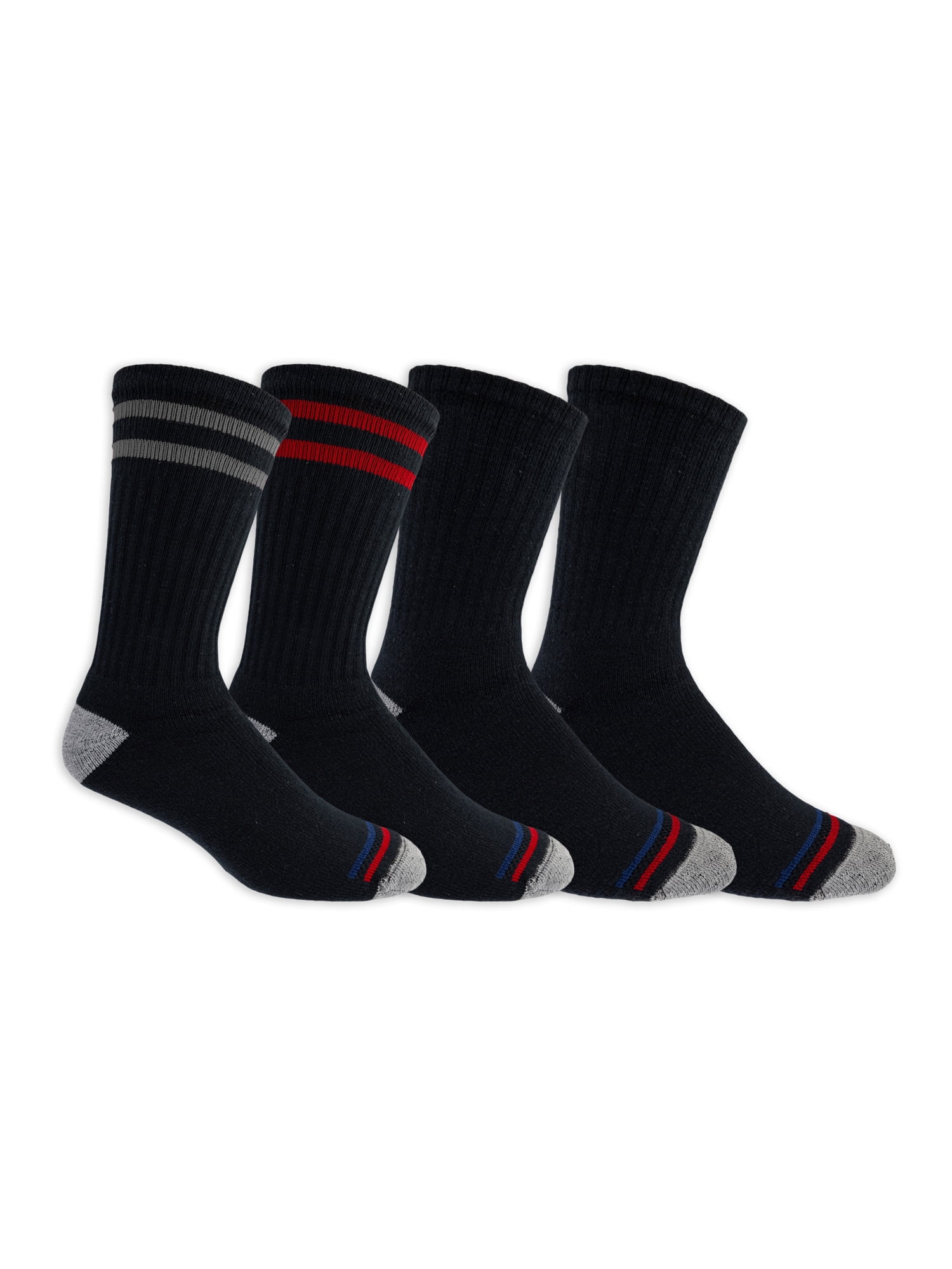 High Ridge Gear Men's Premium Cotton Crew Socks, 4 Pack