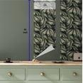 thumbnail image 5 of Ambesonne Tropical Peel & Stick Wallpaper for Home, Palm Foliage Overlapped, 13"x36", Reseda Green Dark Purple, 5 of 5