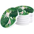 thumbnail image 1 of RYLABLUE Green Summer Rainforest Palm Trees Set of 4 Car Coaster for Drinks, Absorbent Ceramic Stone Coasters Cup Mat with Cork Base for Home Kitchen Room Coffee Table Bar Decor, 1 of 5