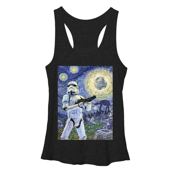 Women's Star Wars Stormtrooper Starry Night  Racerback Tank Top Black Heather Large