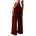 thumbnail image 5 of Ynynloco Womens Pants Elastic High Waist Lightweight Palazzo Pants for Women Casual Drawstring Lounge Wide Leg Pants Woman with Pockets, 5 of 6