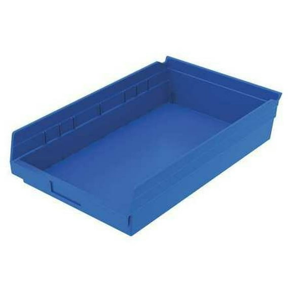 Akro-Mils 30178 Plastic Nesting Shelf Bin Box, (18-Inch x 11-Inch x 4-Inch), Blue, (12-Pack)
