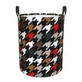 thumbnail image 6 of Lsque Houndstooth Green Red pattern Laundry Hamper Basket, Tall Woven Rope Hamper Basket for Clothes, Lightweight Storage Basket, Collapsible Waterproof-Medium, 6 of 8