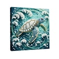 thumbnail image 2 of Sea Turtle Diamond Art Kit 10X10X1 Inch Nautical Canvas Wall Decor Coastal Wall Art Adult Craft Kit for Home Office Desktop Decor 1 Pack, 2 of 6