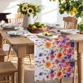 thumbnail image 2 of Table Runner Watercolor Flowers Leaf Table Decoration for Kitchen Dinning Pink Purple Table Decoration for Indoor Outdoor Party Wedding Decor 13x72inch, 2 of 7