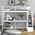 thumbnail image 3 of Cosymart Twin Size Loft Bed with Storage Staircase and Built-in Desk, White, 3 of 9
