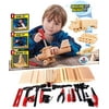 Joyabit DIY Deluxe Foam Wood Kids STEM Toys - Workshop Kit with 6 Project Ideas (90 Piece Set)