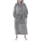 thumbnail image 2 of Sudadera con Capucha y Manta para Hombre y Mujer, de Gran Tamaño, de Larga y Cálida Gris un Tamaño, 2 of 10