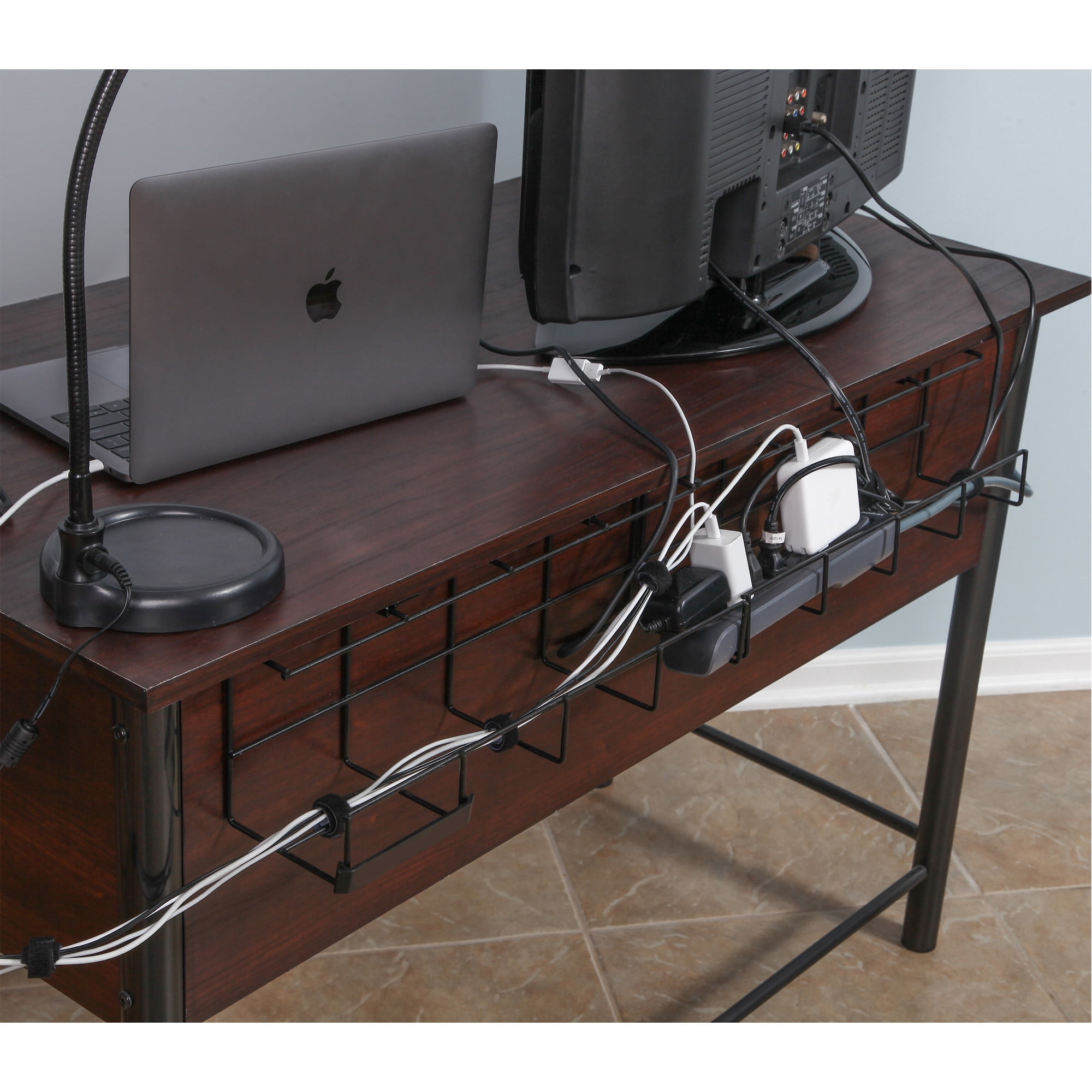 Wire Tray Desk Cable Organizer - 32" Open Slot Raceway by Edison Supply (1 Pack)