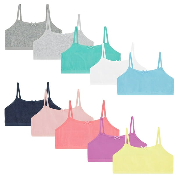 Pack of 3 Assorted Cotton Girls Bra Crop Cami Training Bras for
