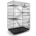thumbnail image 2 of iMounTEK 53 inch 4-Tier Collapsible Cat Enclosures, Extra Large Metal Wire Cat Cage Indoor with Wheels, Ramps, Removable Tray Hammock for 1-3 Cats, 2 of 9