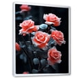 thumbnail image 2 of Designart "Pink Flowers Coral Charm" Floral Floater Framed Canvas Print, 2 of 7