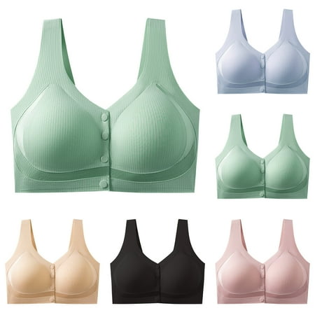 YLOMAY Brassiere for Women Women Underware Gathered Beautiful Back No Underwire Bras Solid Color Stylish Brassiere Loose Daily Wear Beige L