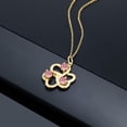 thumbnail image 4 of Gem Stone King 18K Yellow Gold Plated Silver Pink Lab Grown Diamond Pendant Necklace for Women | 0.75 Cttw | Gemstone April Birthstone | Round 4MM | With 18 inch Chain, 4 of 4